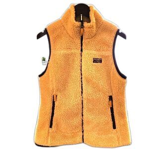 NWT L.L.Bean Women's S Sherpa Fleece Vest Full Zip Cream Tan Gorpcore